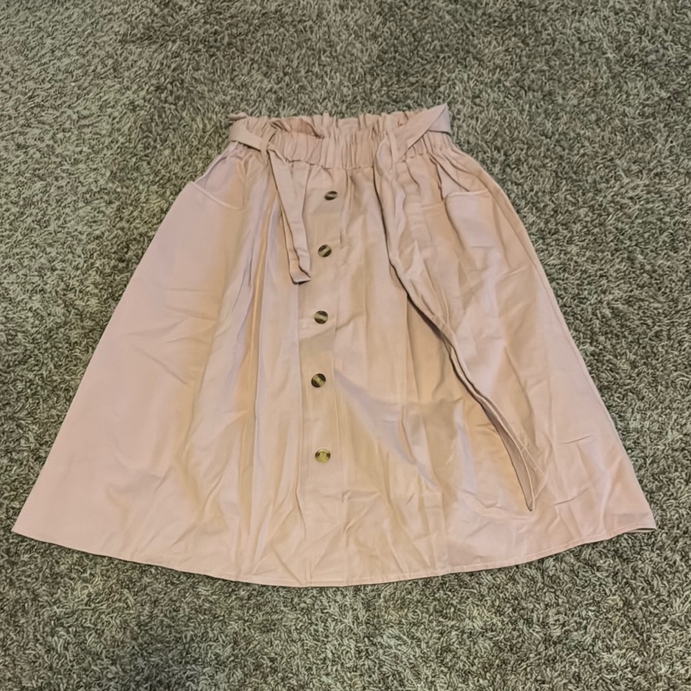 Elegant Pink Button-Down Skirt